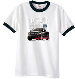 Ford Truck Ringer T-Shirt - F-150 4X4 Offroad Machine White/Black Tee
