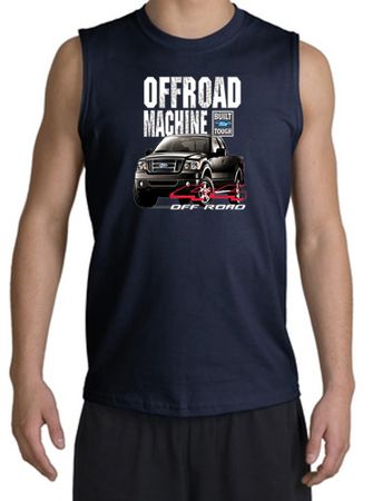 Ford Truck Shooter Shirt - F-150 4X4 Offroad Machine Navy Muscle Shirt