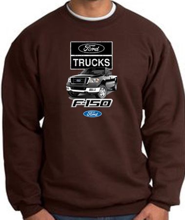 Ford Truck Sweatshirt - F-150 Truck Adult Dark Chocolate Sweat Shirt