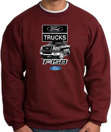 Ford Truck Sweatshirt - F-150 Truck Adult Maroon Sweat Shirt