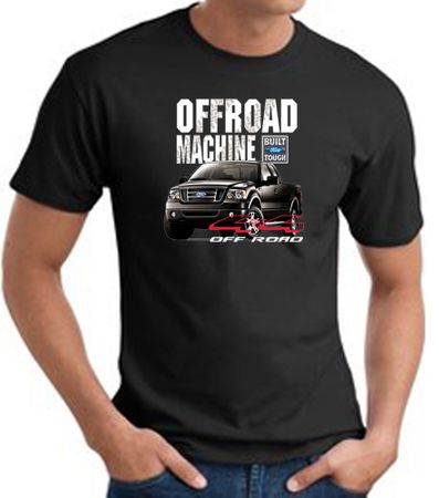 Ford Truck T-Shirt - F-150 4X4 Offroad Machine Adult Black Tee Shirt