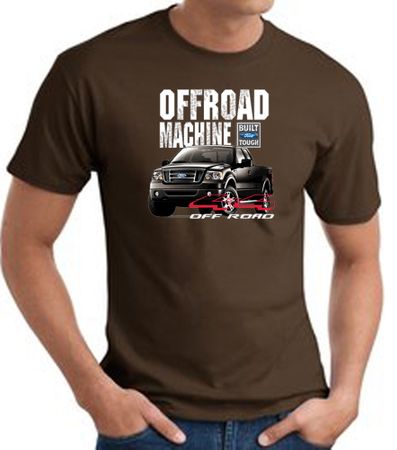 Ford Truck T-Shirt - F-150 4X4 Offroad Machine Adult Brown Tee Shirt