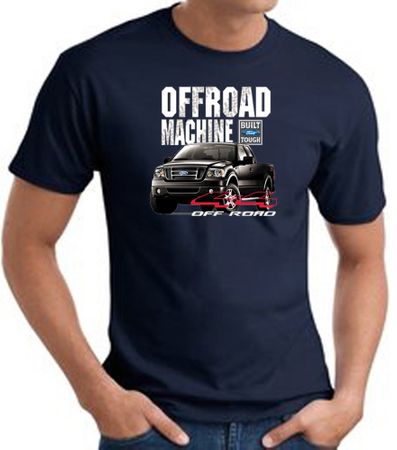 Ford Truck T-Shirt - F-150 4X4 Offroad Machine Adult Navy Tee Shirt