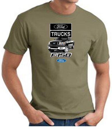 Ford Truck T-Shirt - F-150 Truck Adult Army Green Tee Shirt
