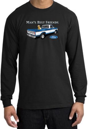Ford Trucks Long Sleeve Shirt - Man's Best Friend Adult Black T-Shirt