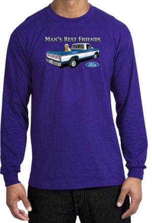 Ford Trucks Long Sleeve Shirt - Man's Best Friend Adult Purple T-Shirt