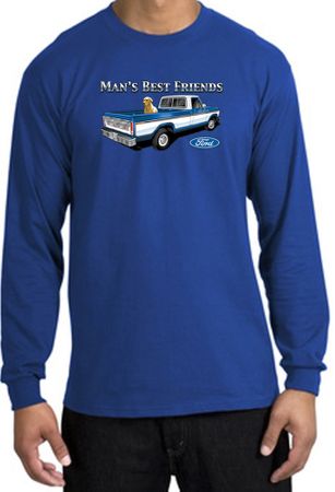 Ford Trucks Long Sleeve Shirt - Man's Best Friend Adult Royal T-Shirt