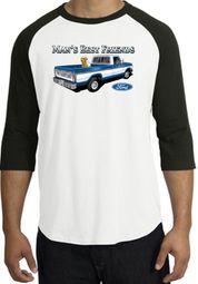 Ford Trucks Raglan Shirt - Man's Best Friend Adult White/Black T-Shirt