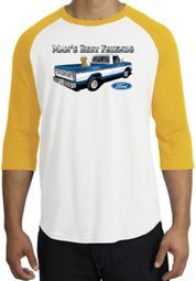 Ford Trucks Raglan Shirt - Man's Best Friend Adult White/Gold T-Shirt