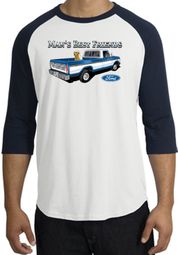 Ford Trucks Raglan Shirt - Man's Best Friend Adult White/Navy T-Shirt