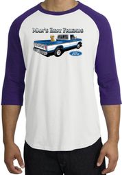 Ford Trucks Shirt Mans Best Friend Raglan Shirt White/Purple