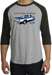 Ford Trucks Shirt Mans Best Friend Raglan Tee Heather Grey/Black