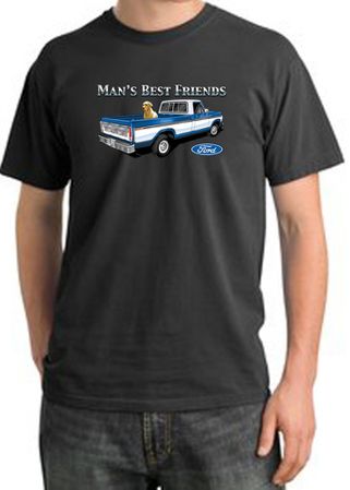 Ford Trucks Shirts Mans Best Friend Pigment Dyed Tee Dark Smoke