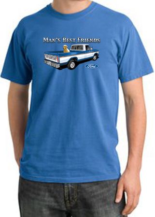 Ford Trucks Shirts Mans Best Friend Pigment Dyed Tee Medium Blue