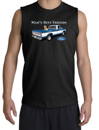 Ford Trucks Shooter Shirt - Man's Best Friend Adult Black Muscle Shirt