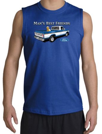Ford Trucks Shooter Shirt - Man's Best Friend Adult Royal Muscle Shirt