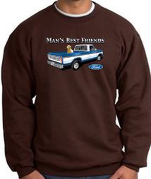Ford Trucks Sweatshirt - Man's Best Friend Adult Brown Sweat Shirt