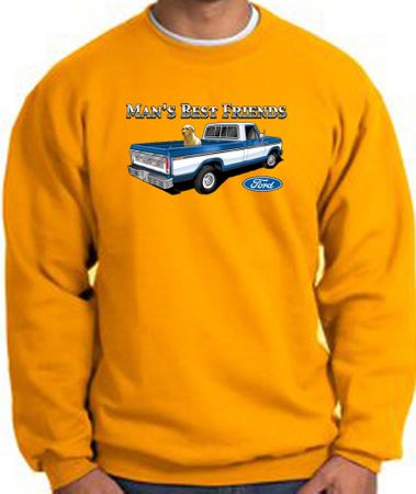 Ford Trucks Sweatshirt - Man's Best Friend Adult Gold Sweat Shirt