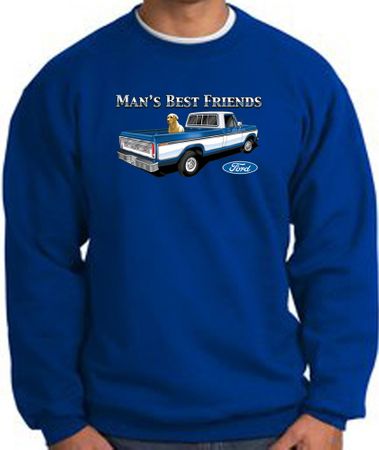 Ford Trucks Sweatshirt - Man's Best Friend Adult Royal Sweat Shirt