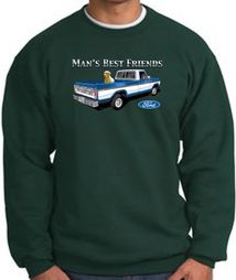 Ford Trucks Sweatshirt Mans Best Friend Dark Green Sweat Shirt