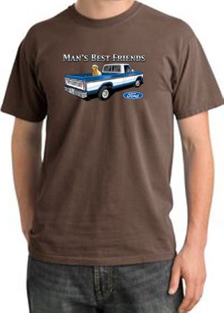 Ford Trucks T-Shirt Mans Best Friend Pigment Dyed Tee Chestnut