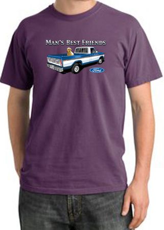 Ford Trucks T-Shirt Mans Best Friend Pigment Dyed Tee Plum