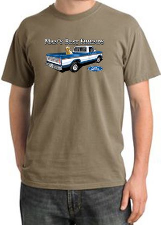 Ford Trucks T-Shirt Mans Best Friend  Pigment Dyed Tee Sandstone