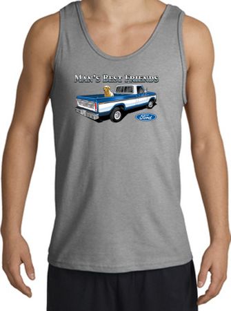 Ford Trucks Tank Top - Man's Best Friend Adult Sports Grey Tanktop