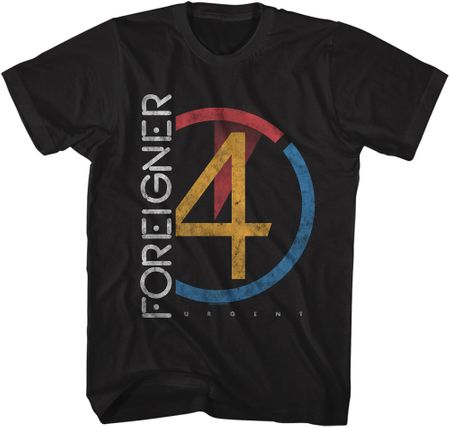 Foreigner 4 Urgent Classic Rock Adult T-shirt - Black