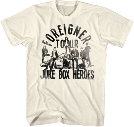 Foreigner Juke Box Heroes Adult Classic Rock T-shirt - Off White