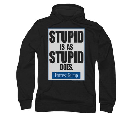 Forrest Gump Hoodie Sweatshirt Stupid Is As Stupid Does Black Adult Hoody Sweat Shirt