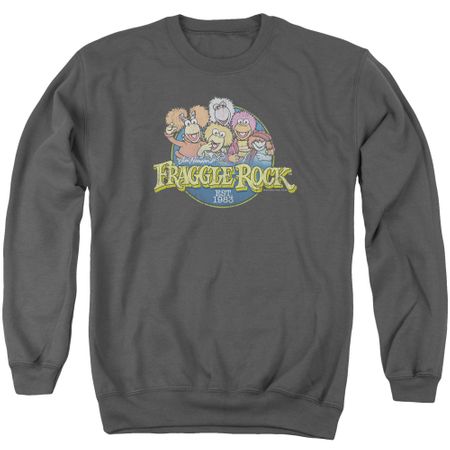 Fraggle Rock Sweatshirt Circle Logo Adult Charcoal Sweat Shirt