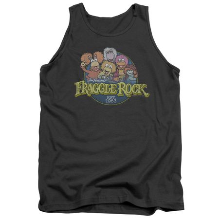 Fraggle Rock Tank Top Circle Logo Charcoal Tanktop