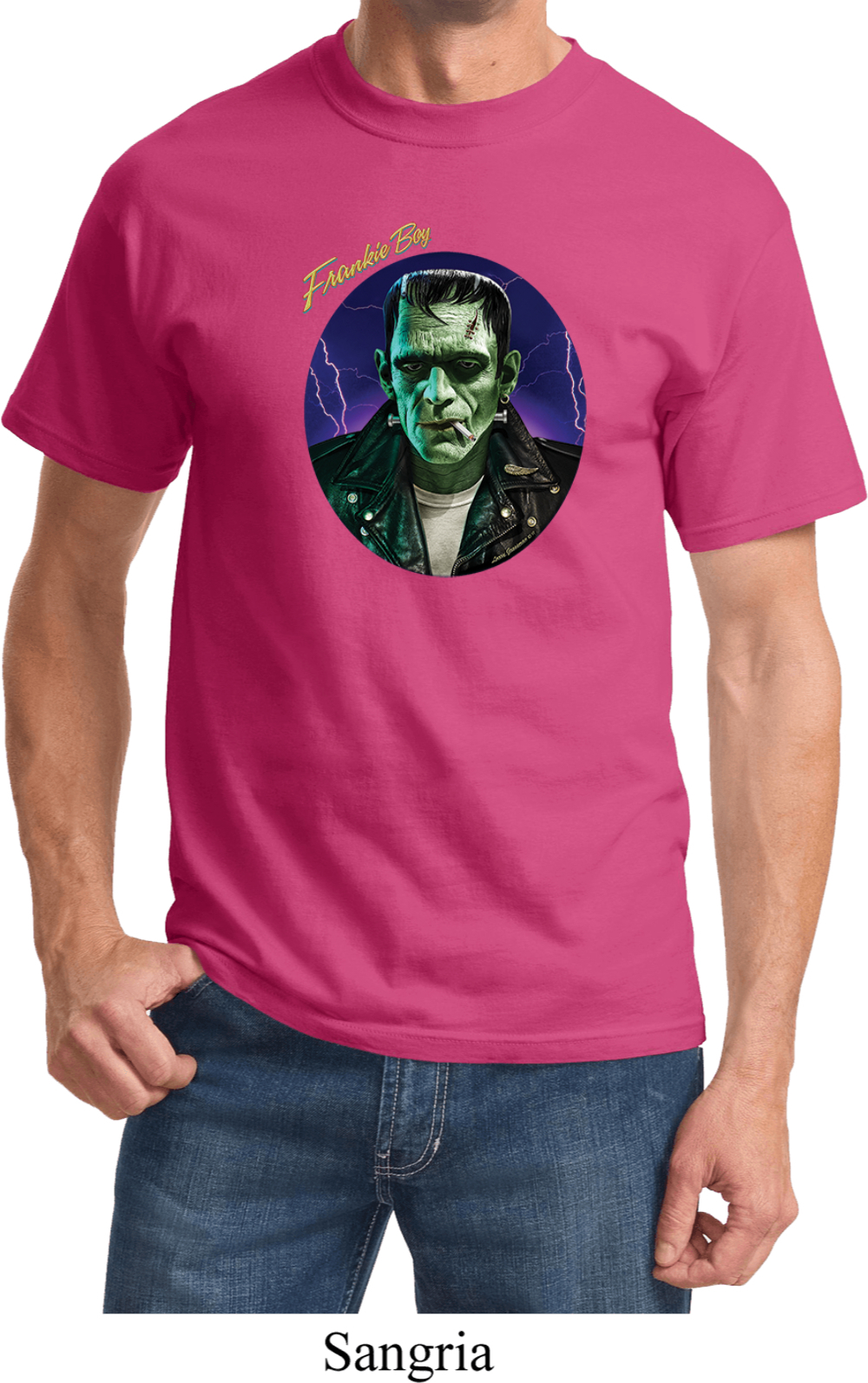 T-Shirt Vintage Frankenstein Frankie Boy, Taglie Forti Da XS A 5XL, Cotone Nero - Foto 3