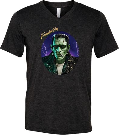 Frankenstein Tee Frankie Boy Tri Blend V-neck