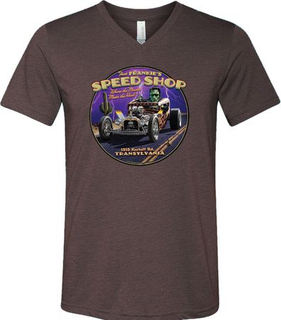 Frankenstein Tee Frankie's Speed Shop Tri Blend V-neck