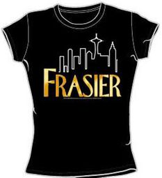 Frasier Funny FRASIER LOGO Fitted Juniors Size Black T-shirt