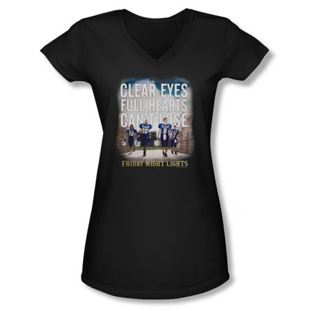 Friday Night Lights Shirt Juniors V Neck Can't Lose Black T-Shirt