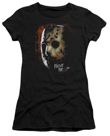 Friday the 13th Juniors Shirt Jason Voorhees Mask Black T-Shirt
