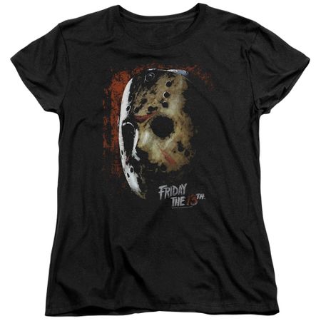 Friday the 13th Womens Shirt Jason Voorhees Mask Black T-Shirt