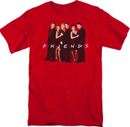 Friends TV Show "Cast in Black" Adult T-shirt - Red