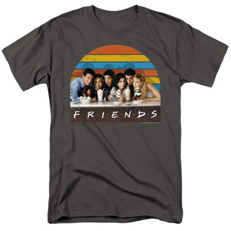 Friends TV Show "Soda Fountain" Adult T-shirt - Charcoal Gray
