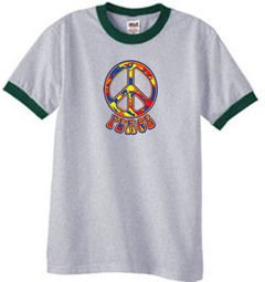 Funky 70s Peace Ringer T-shirts Funky 70s Peace Ringer T-shirts