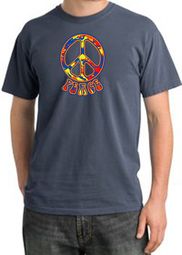 Funky 70s Peace World Peace Sign Symbol Adult Pigment Dyed T-shirts Funky 70s Peace World Peace Sign Symbol Adult Pigment Dyed T-shirts