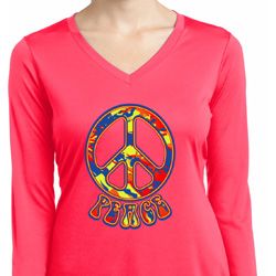 Funky Peace Ladies Dry Wicking Long Sleeve Shirt