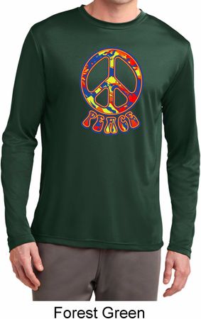 Funky Peace Mens Dry Wicking Long Sleeve Shirt