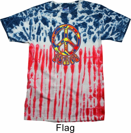 Funky Peace Patriotic Tie Dye Shirt