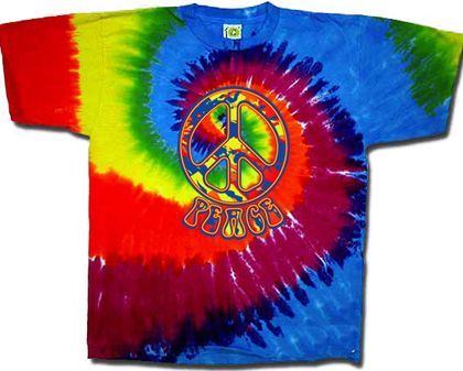Funky Peace Sign Symbol Retro Swirl Adult Unisex T-shirt Tee Shirt
