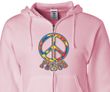 Funky Peace Sign Zippered Hoodie - Unisex Adult Size
