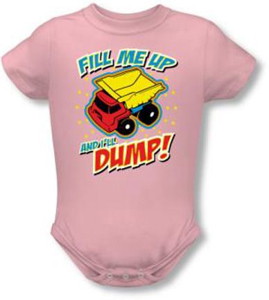 Funny Baby Clothing - Dump Infant Romper Snapsuit - Pink